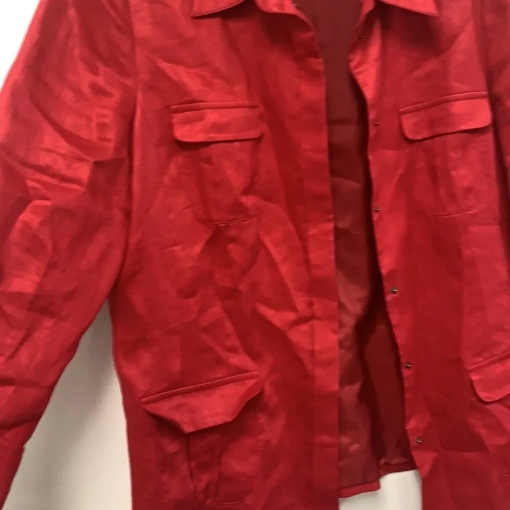 Valerie Stevens size 12 Red Linen Jacket